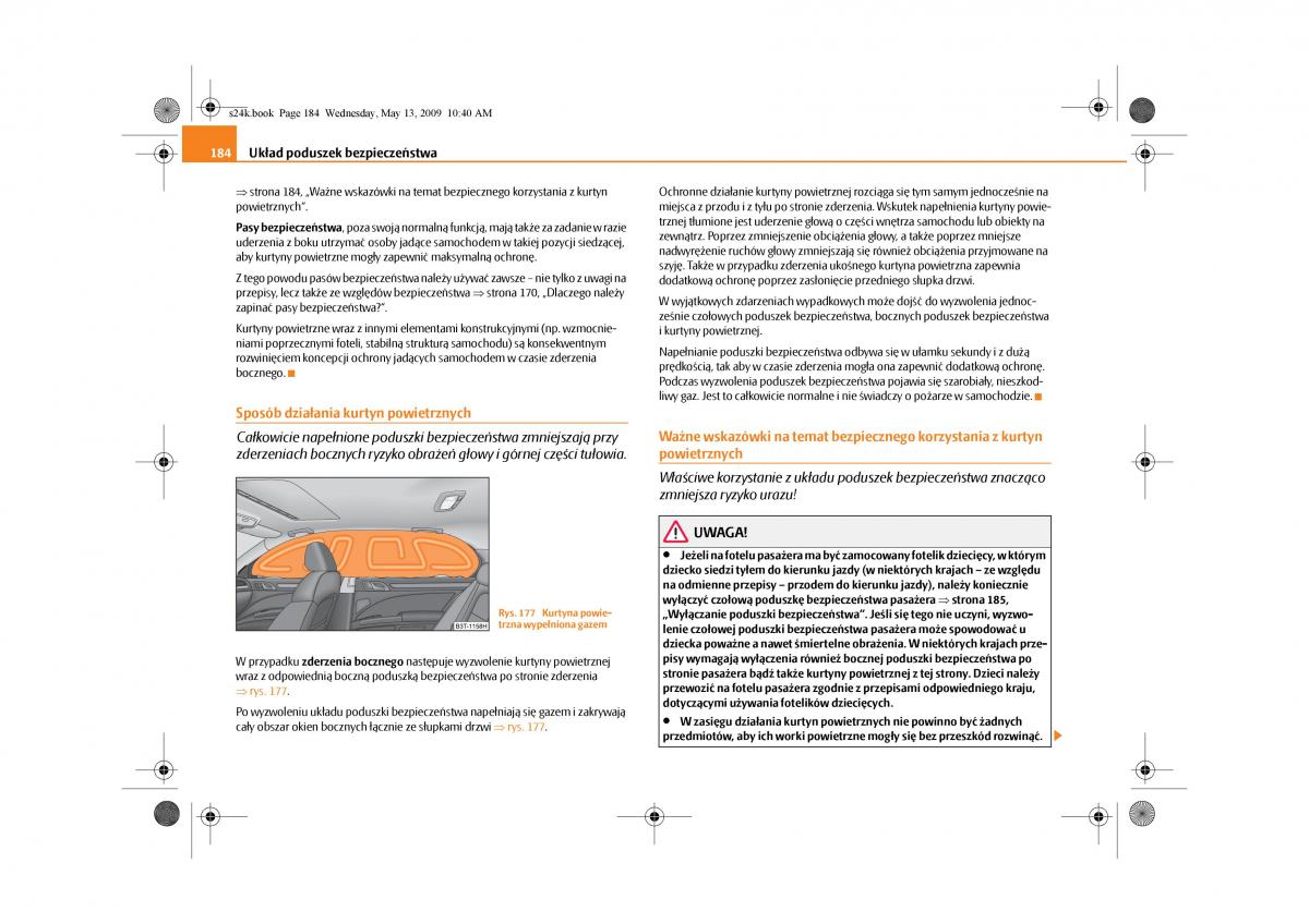 Skoda Superb II 2 instrukcja obslugi / page 184