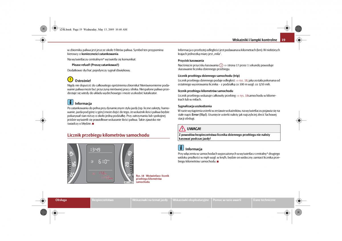 Skoda Superb II 2 instrukcja obslugi / page 19