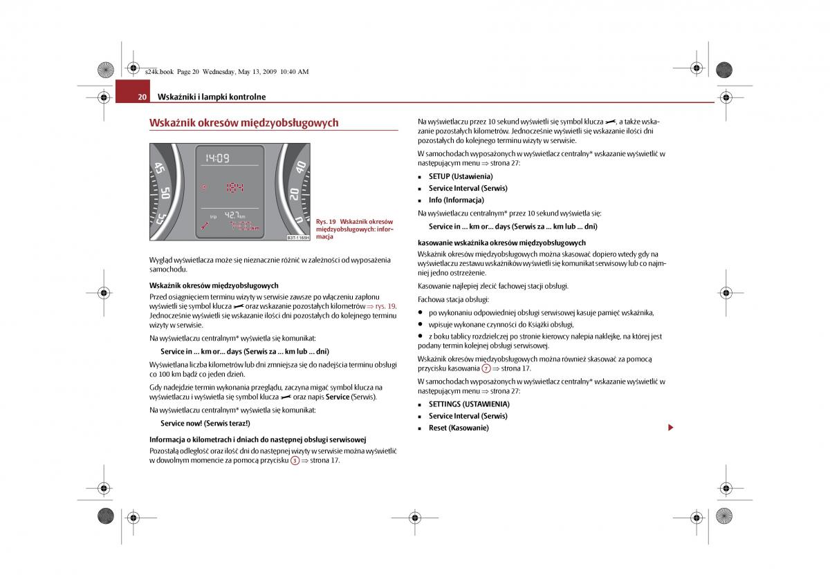 Skoda Superb II 2 instrukcja obslugi / page 20