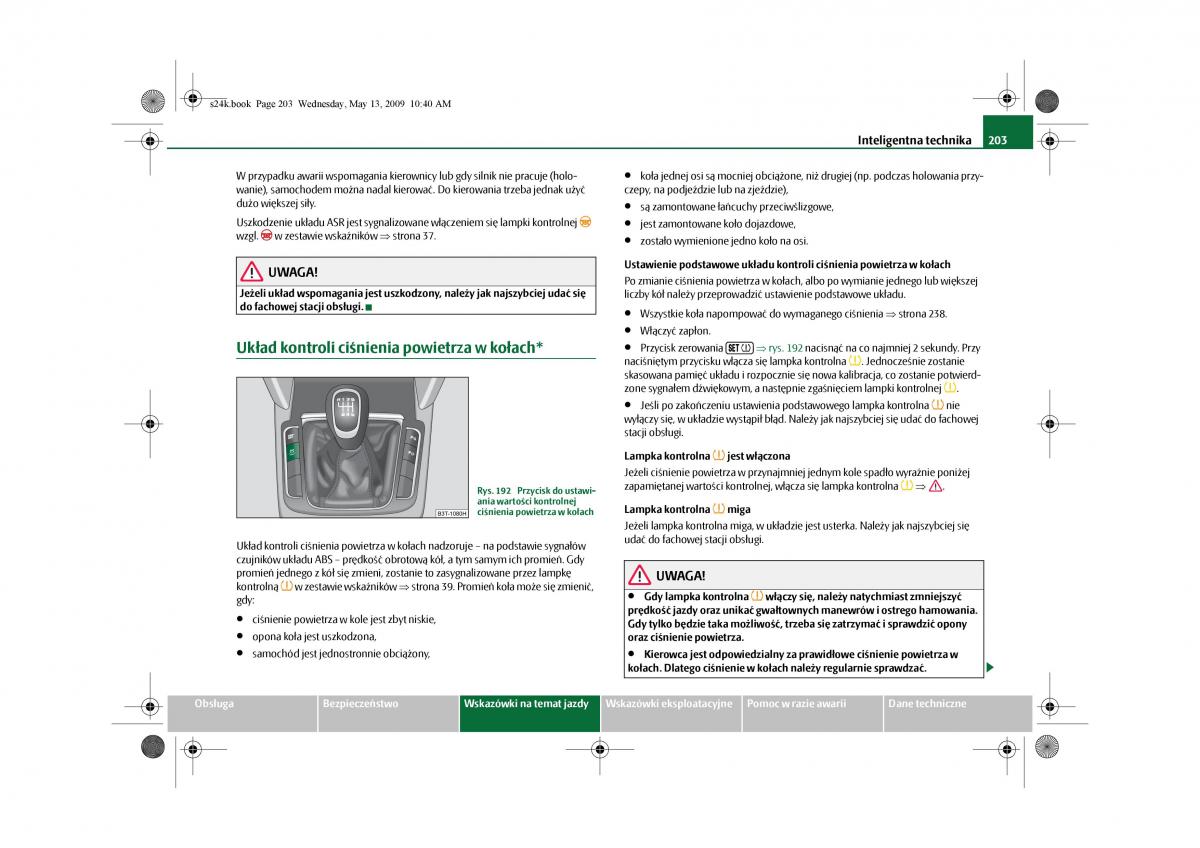 Skoda Superb II 2 instrukcja obslugi / page 203