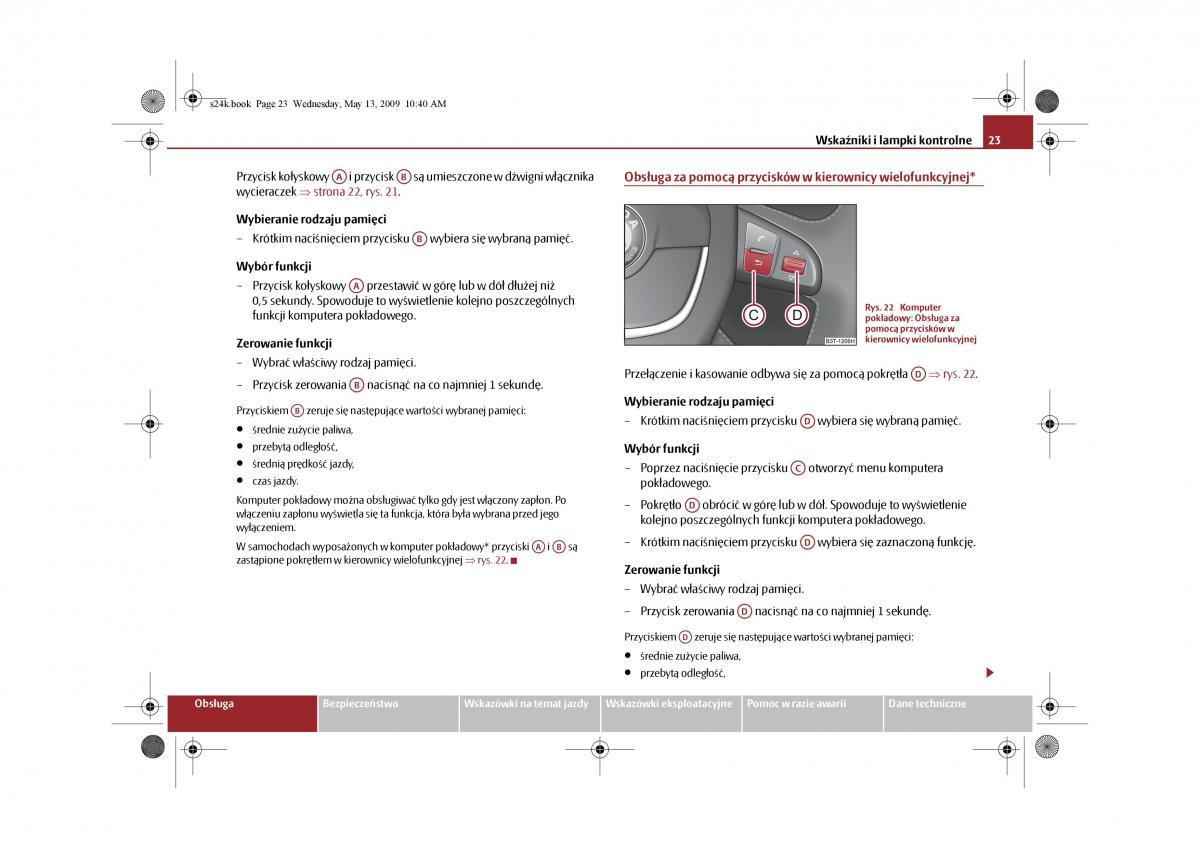 Skoda Superb II 2 instrukcja obslugi / page 23