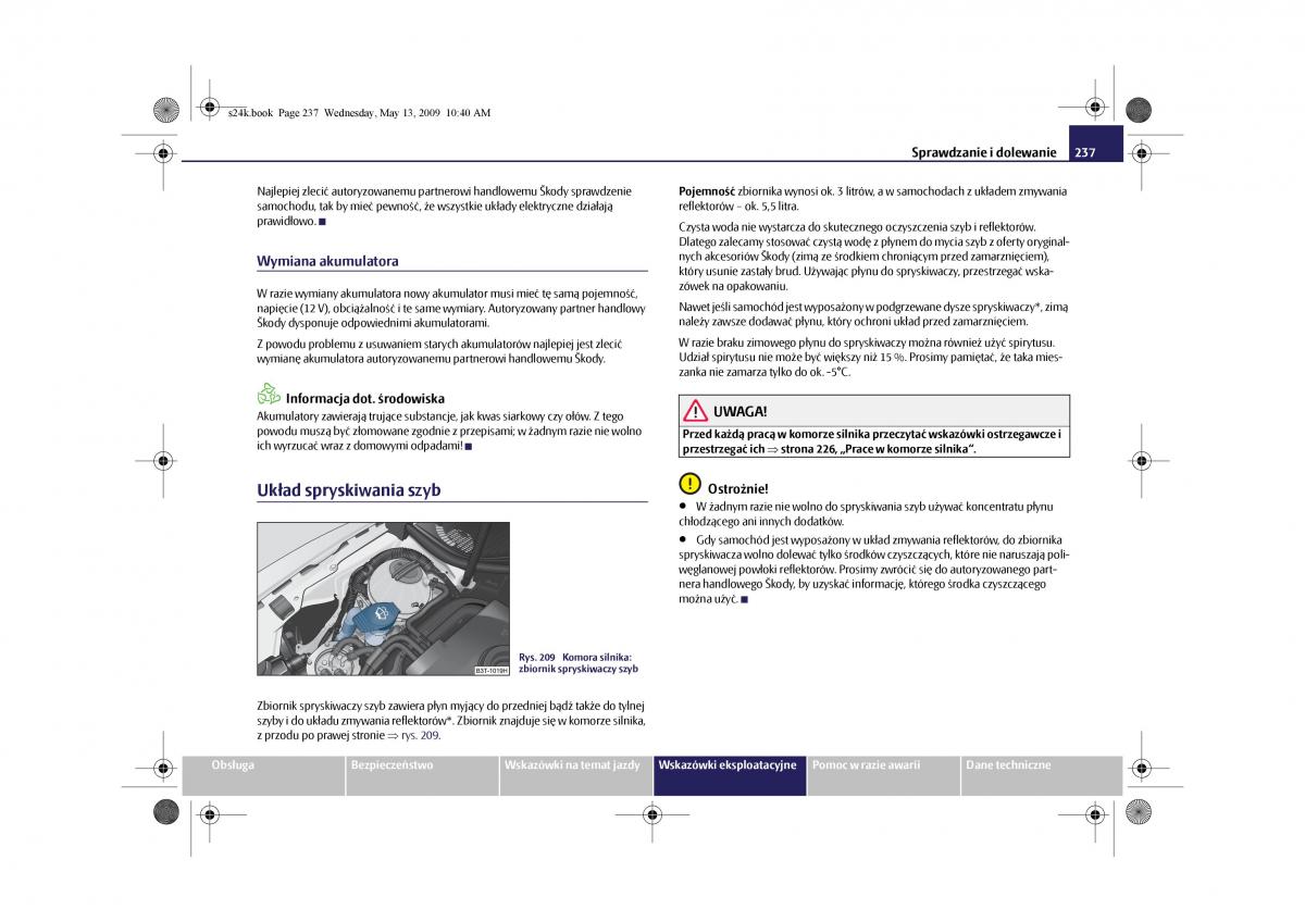 Skoda Superb II 2 instrukcja obslugi / page 237