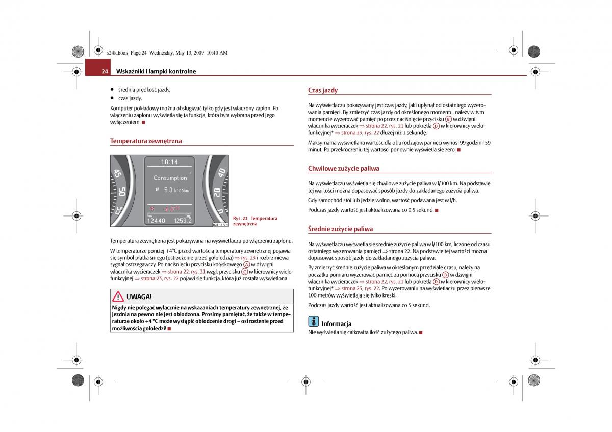 Skoda Superb II 2 instrukcja obslugi / page 24