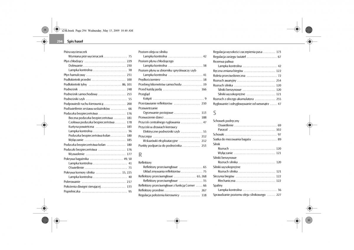 Skoda Superb II 2 instrukcja obslugi / page 294