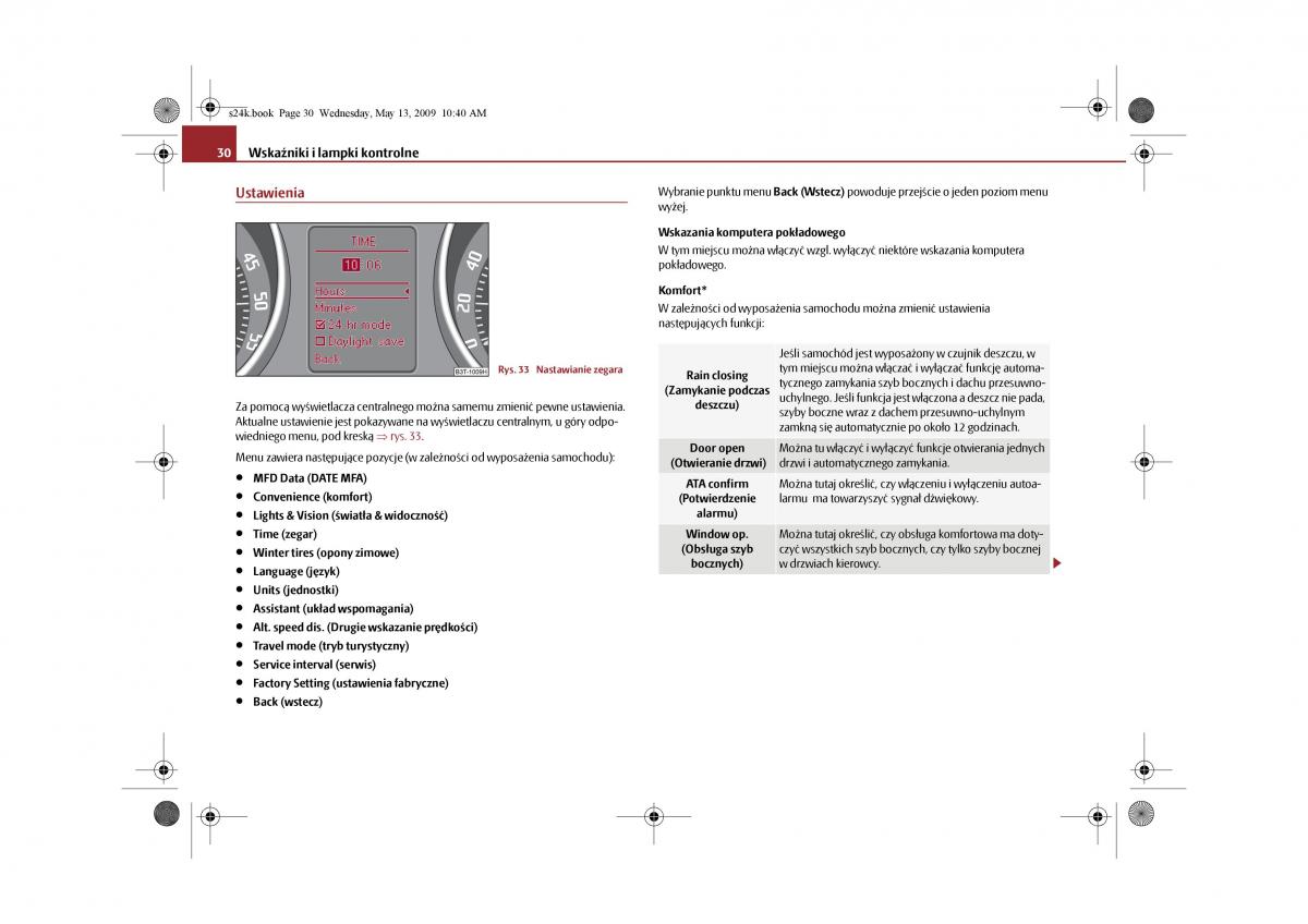 Skoda Superb II 2 instrukcja obslugi / page 30