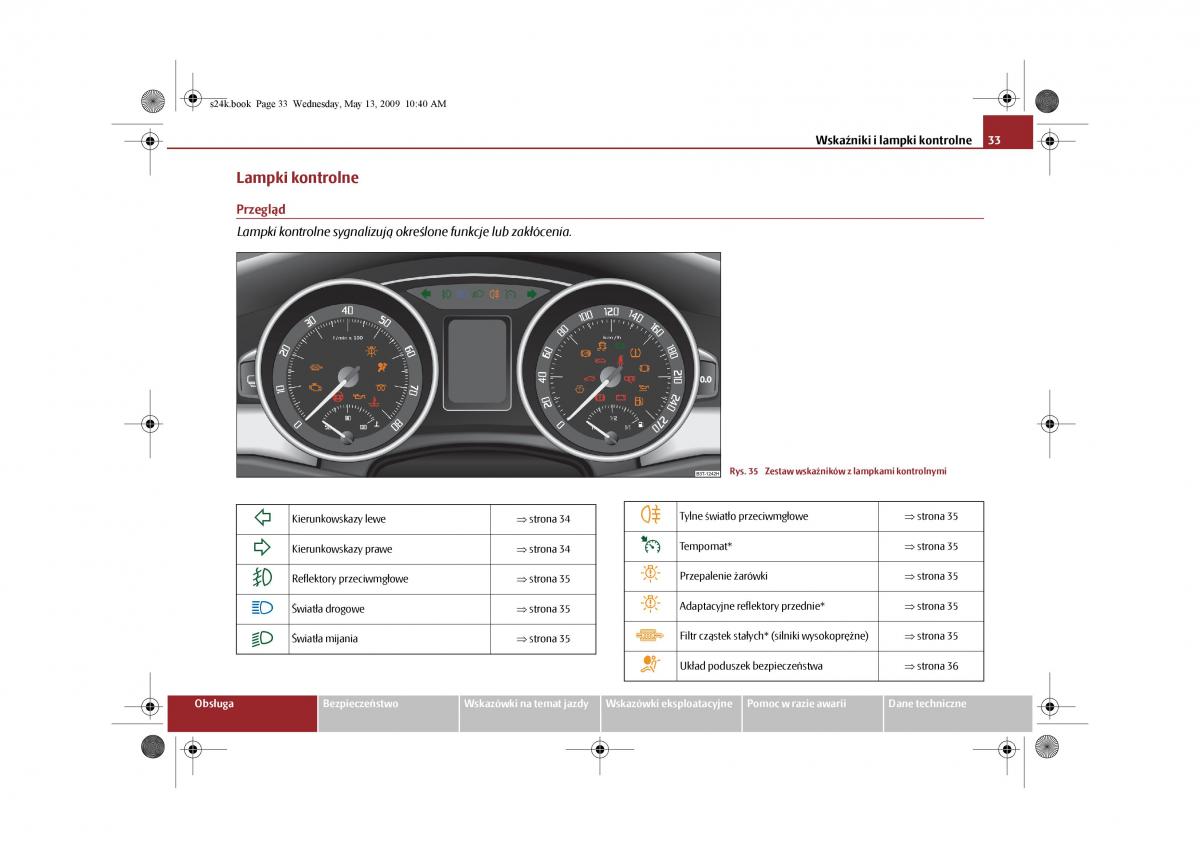 Skoda Superb II 2 instrukcja obslugi / page 33