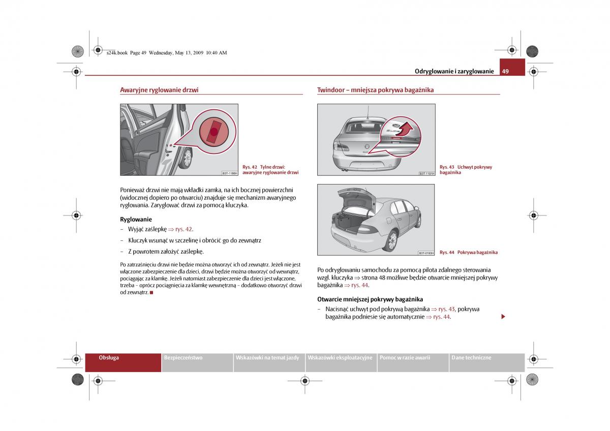 Skoda Superb II 2 instrukcja obslugi / page 49