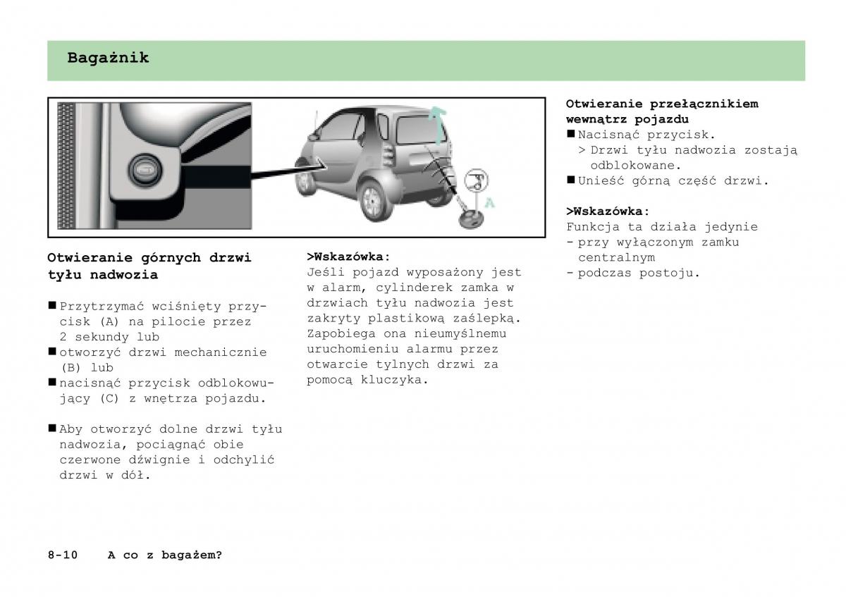 manual Smart Fortwo Smart Fortwo I 1 City instrukcja / page 181