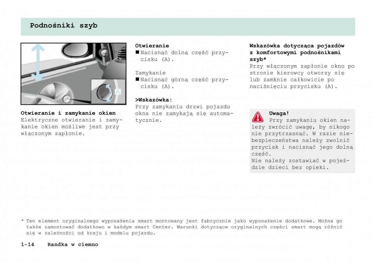 Smart Fortwo I 1 City instrukcja obslugi / page 19