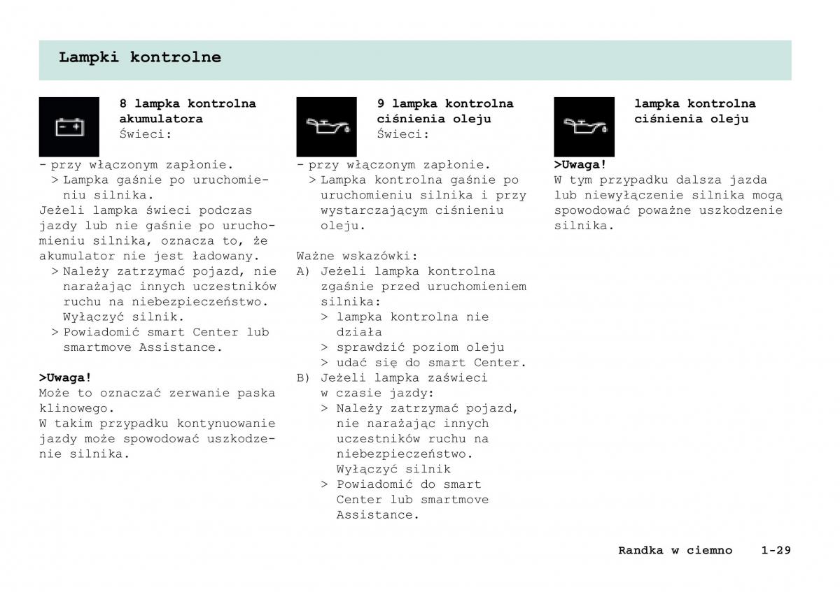 manual Smart Fortwo Smart Fortwo I 1 City instrukcja / page 34