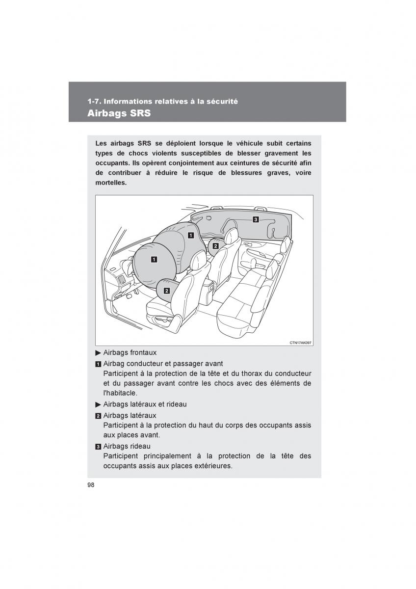 Toyota Corolla XI 11 E160 manuel du proprietaire / page 100