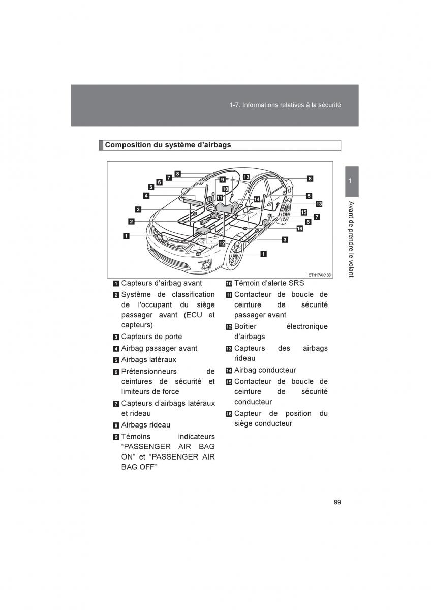 Toyota Corolla XI 11 E160 manuel du proprietaire / page 101