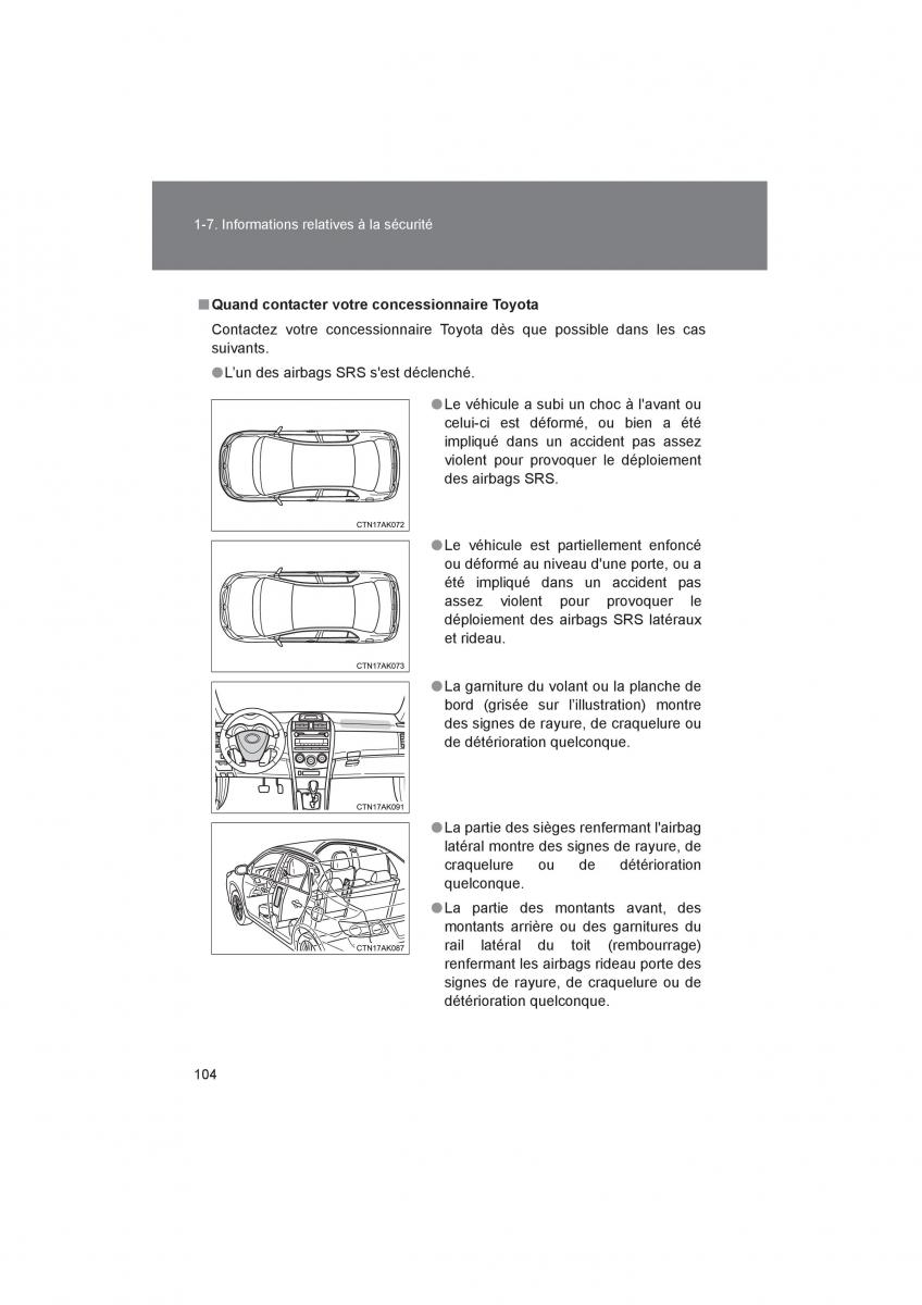 Toyota Corolla XI 11 E160 manuel du proprietaire / page 106