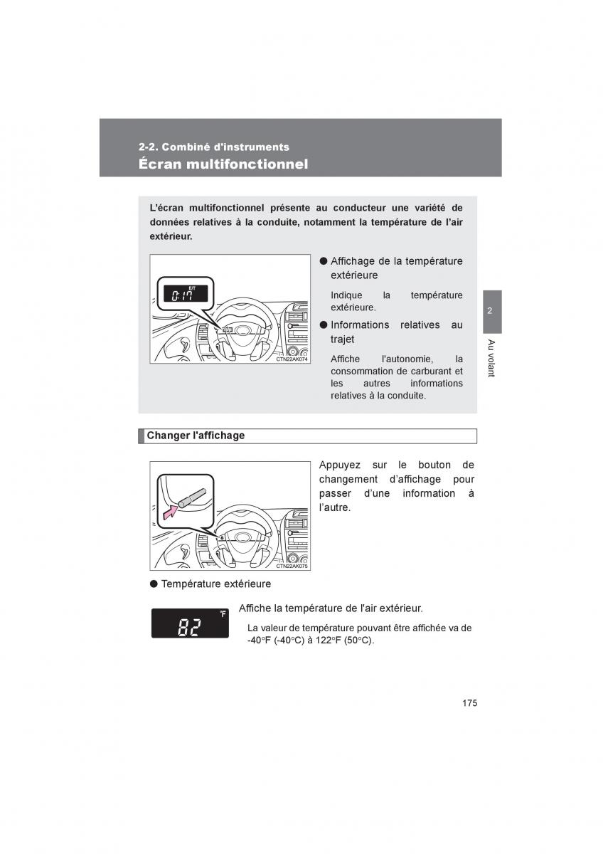 Toyota Corolla XI 11 E160 manuel du proprietaire / page 177