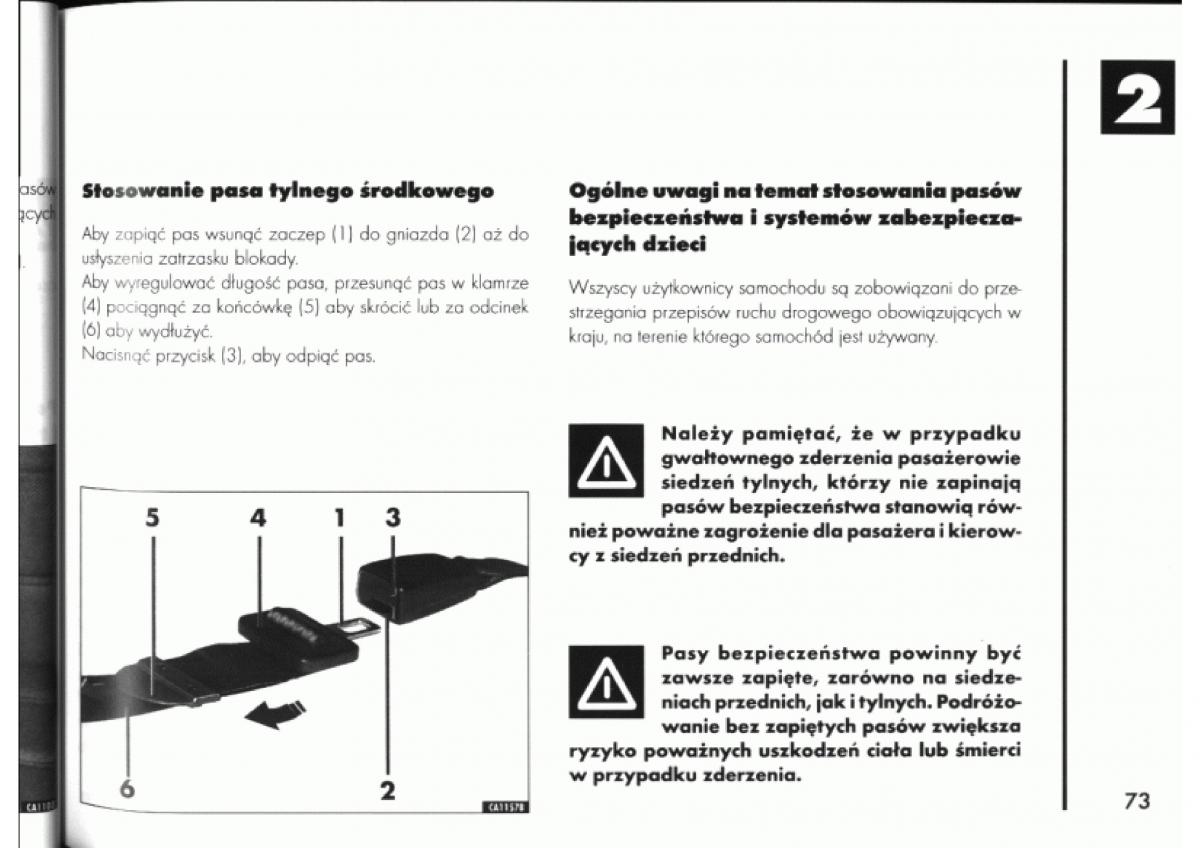 Alfa Romeo 145 146 instrukcja obslugi / page 73