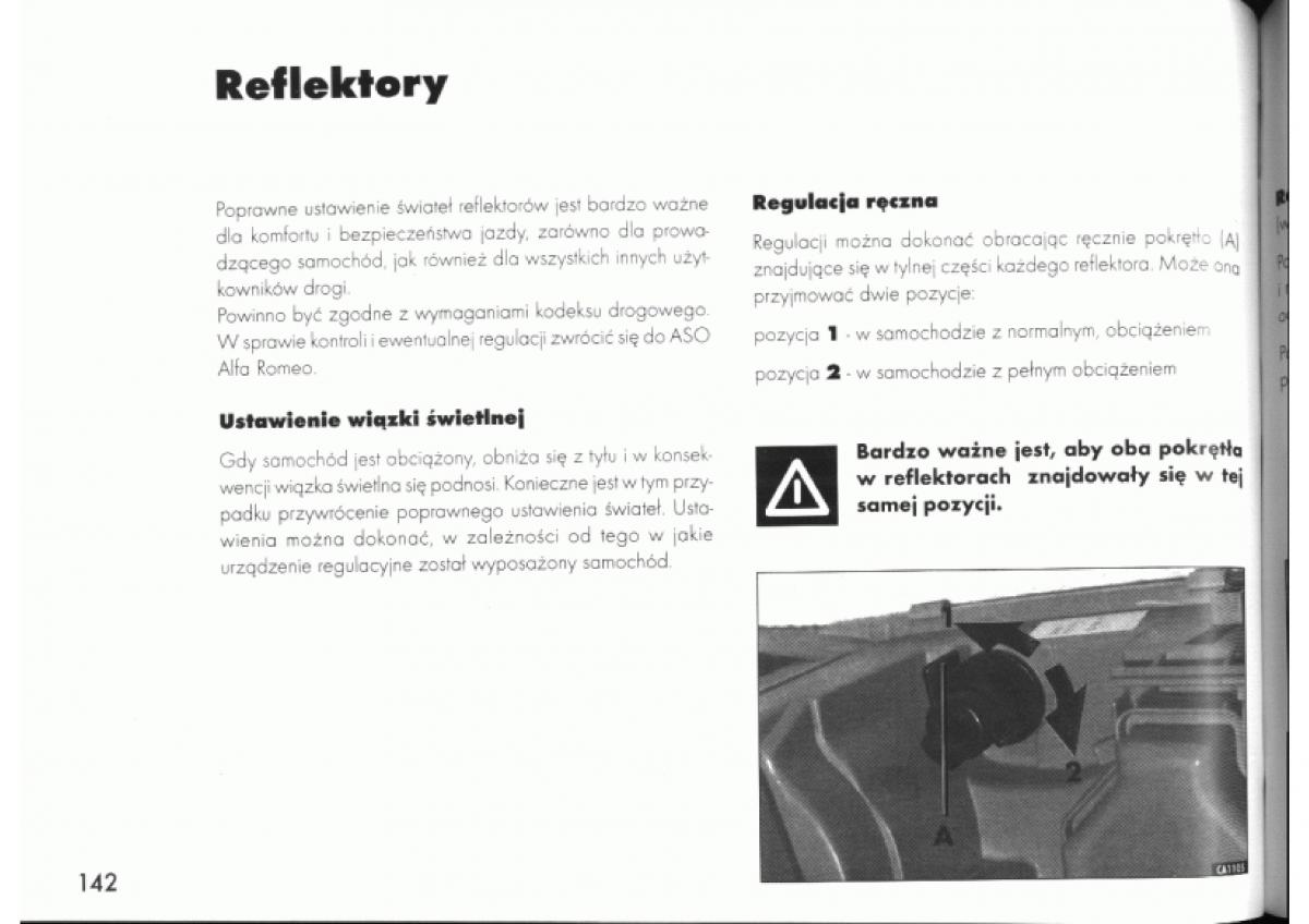 Alfa Romeo 145 146 instrukcja obslugi / page 142