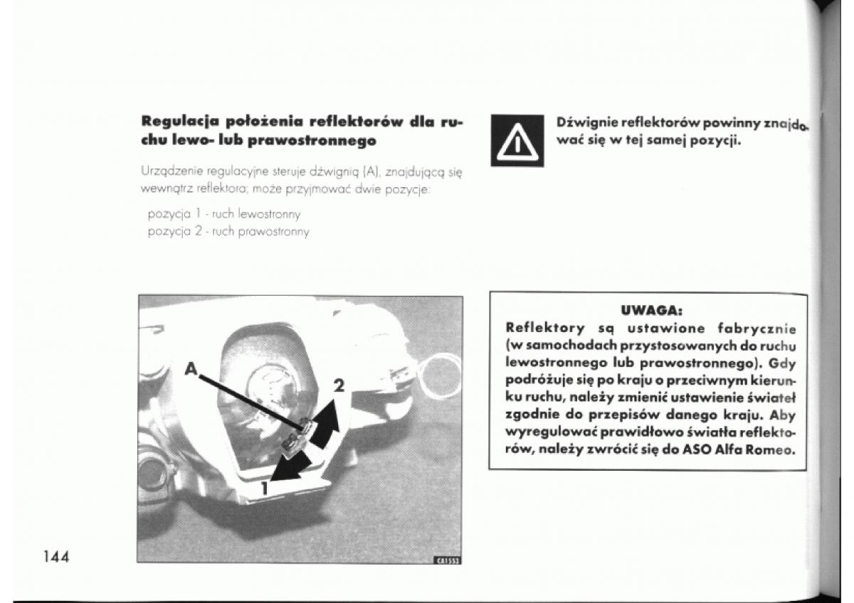 Alfa Romeo 145 146 instrukcja obslugi / page 144