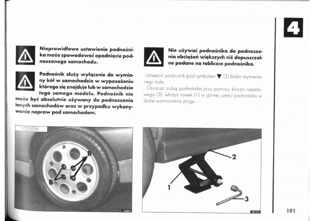 Alfa Romeo 145 146 instrukcja obslugi / page 189