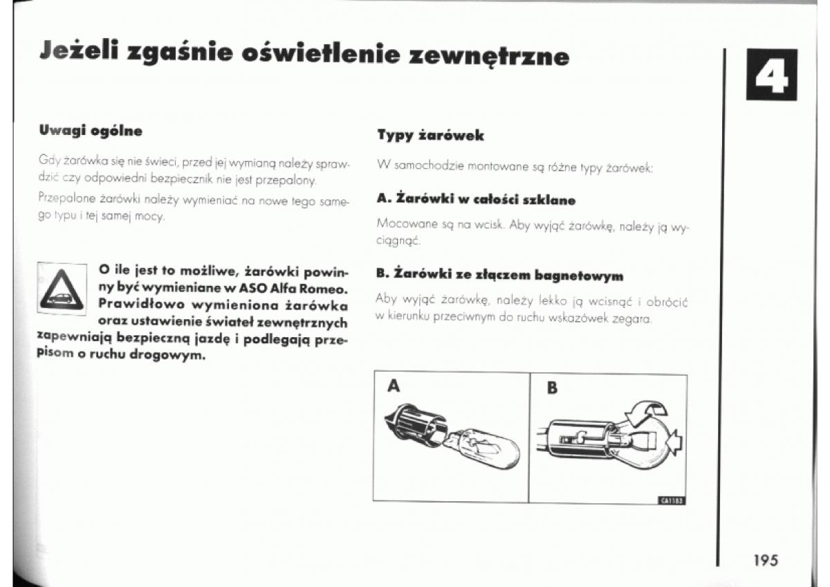 Alfa Romeo 145 146 instrukcja obslugi / page 193