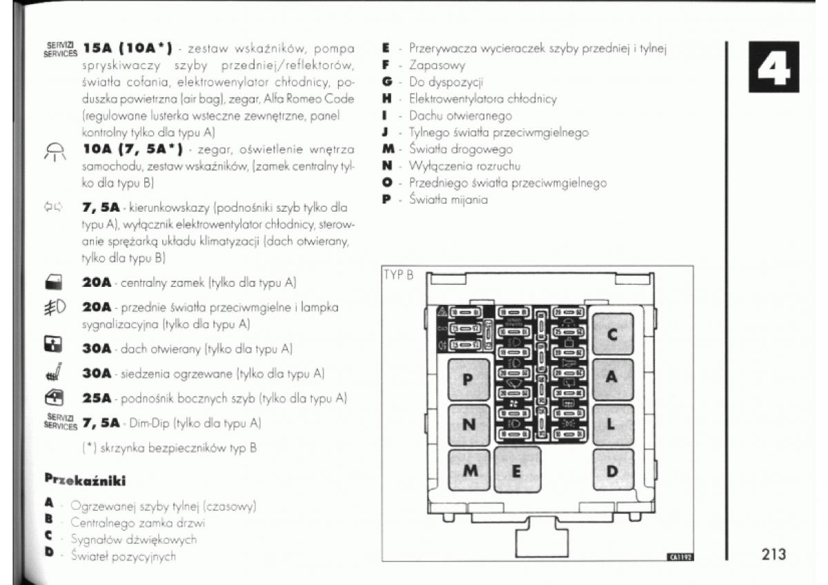 Alfa Romeo 145 146 instrukcja obslugi / page 211