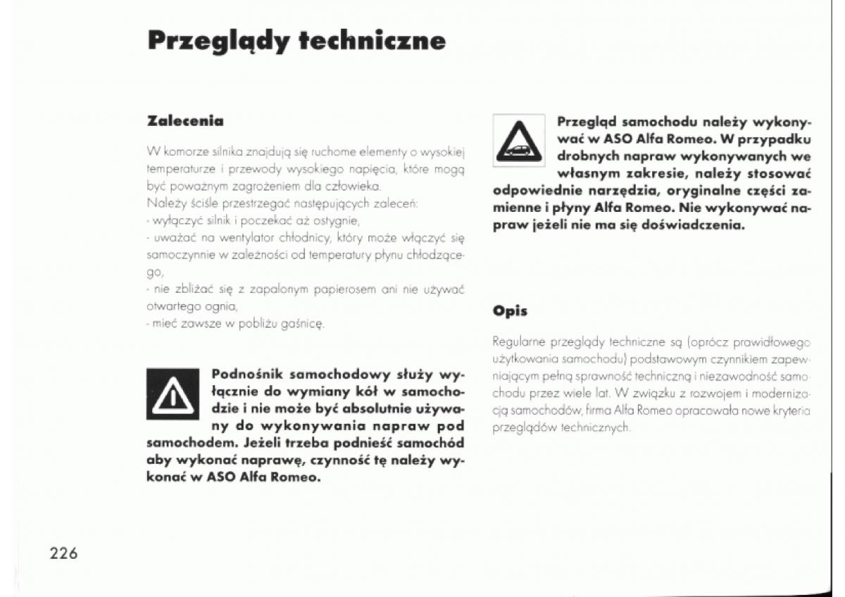 Alfa Romeo 145 146 instrukcja obslugi / page 223