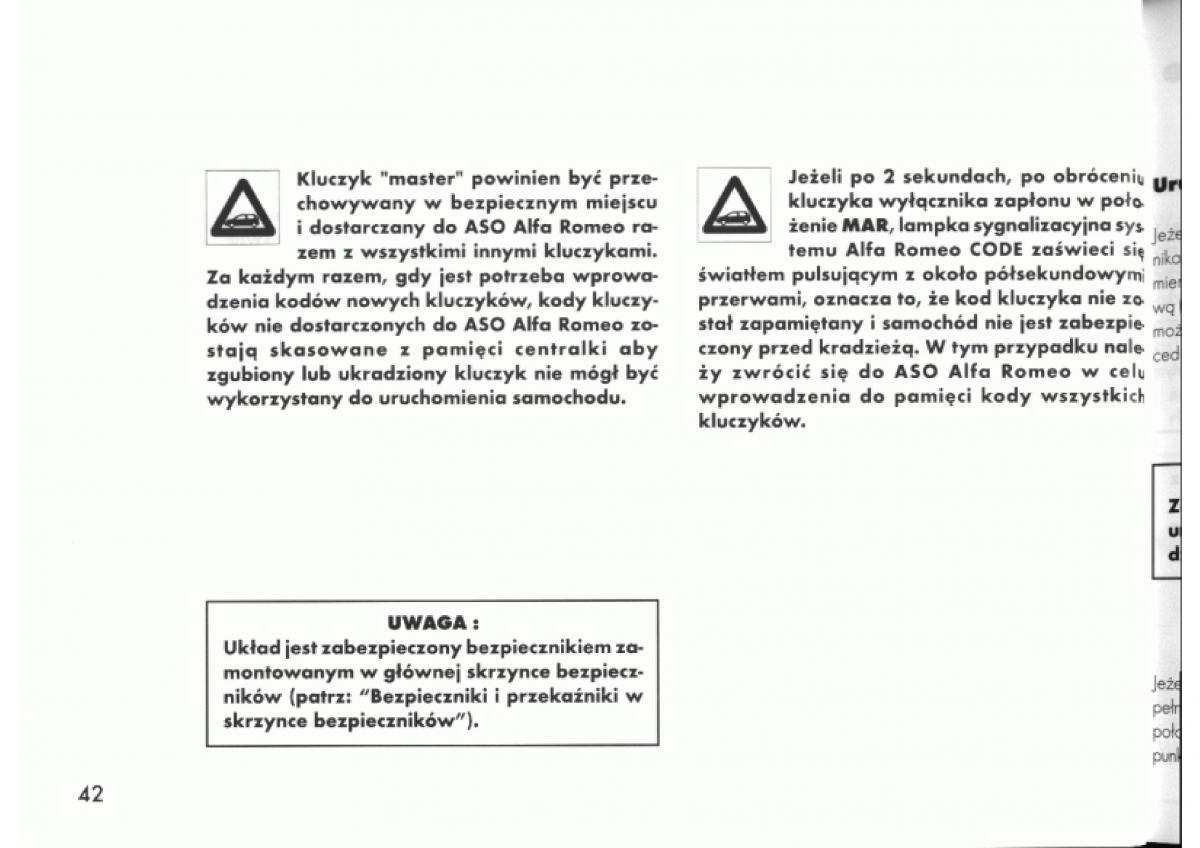 manual  Alfa Romeo 145 146 instrukcja / page 42