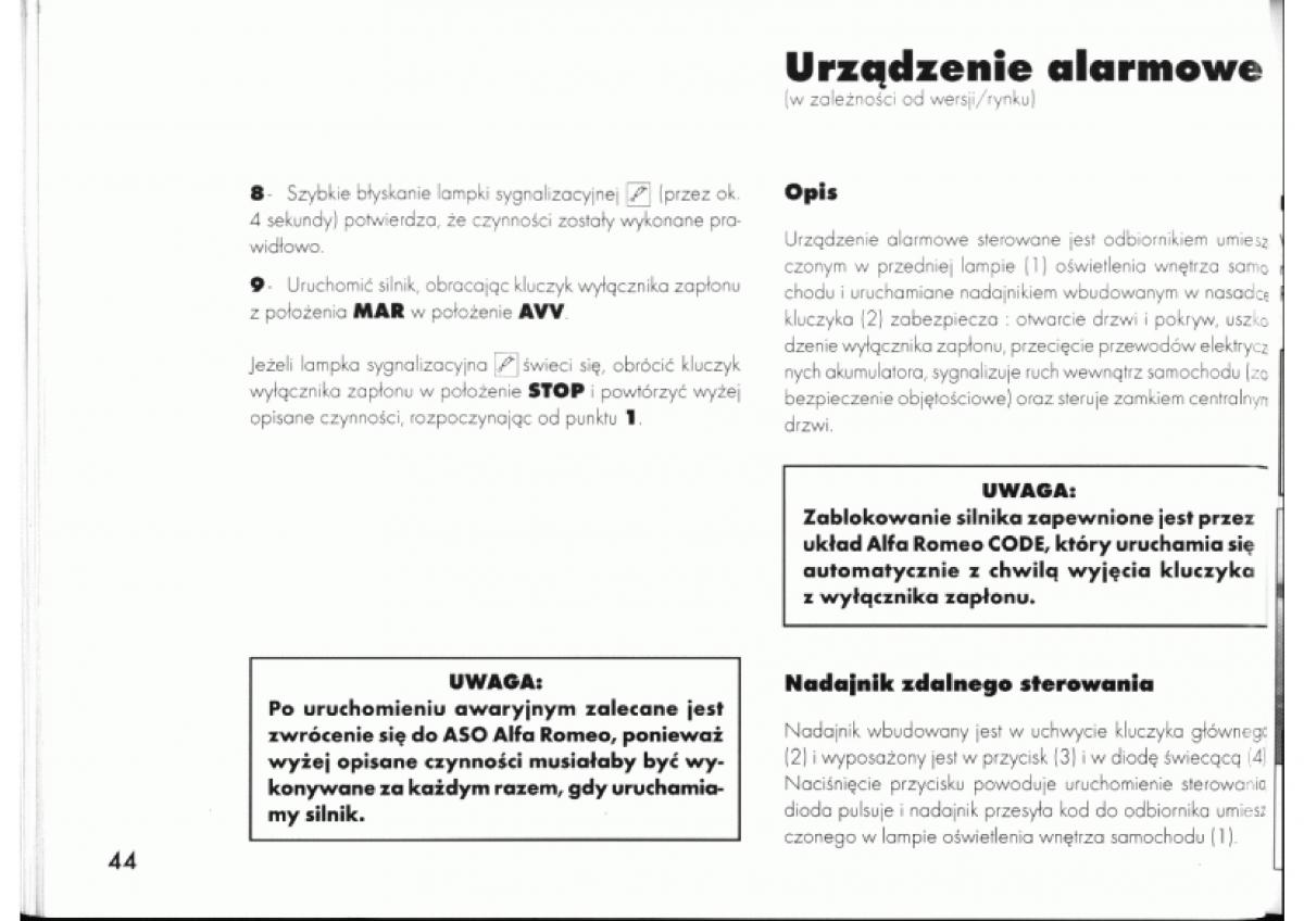 manual  Alfa Romeo 145 146 instrukcja / page 44