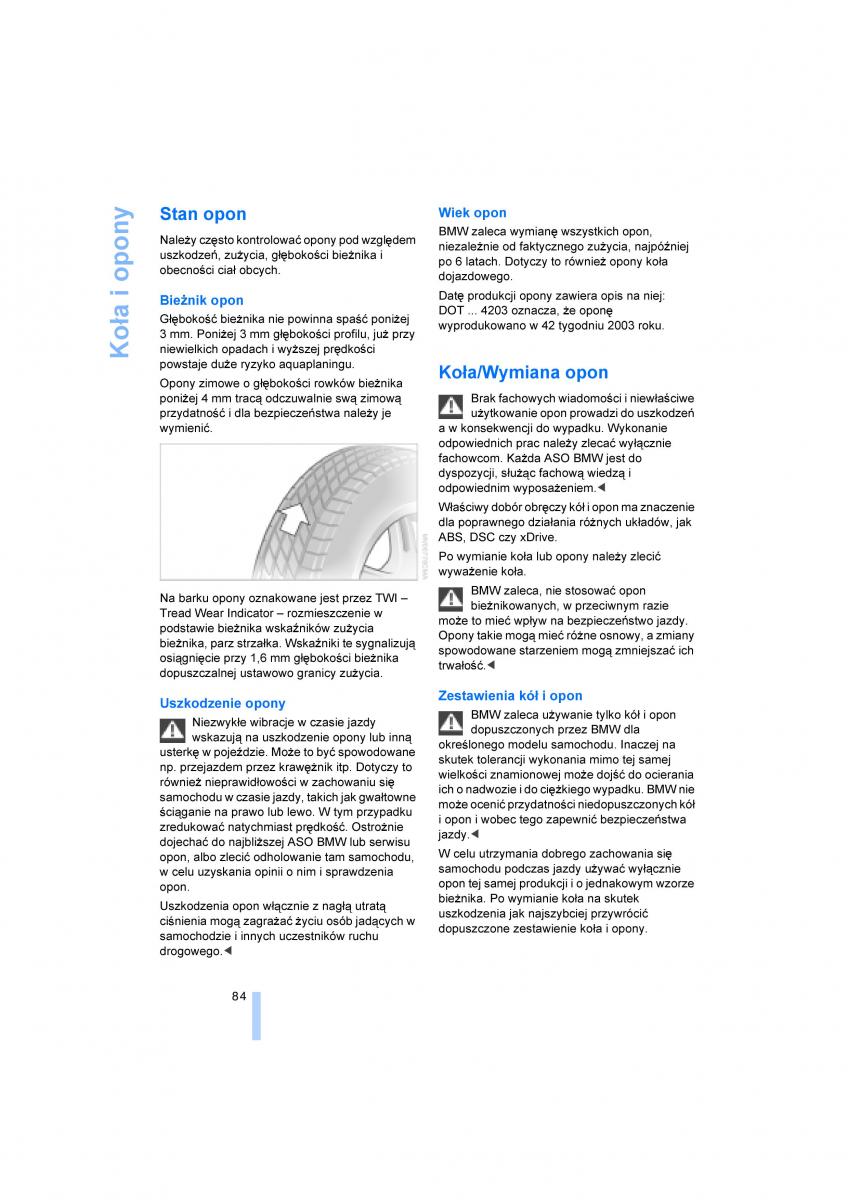 BMW X3 E83 instrukcja obslugi / page 86