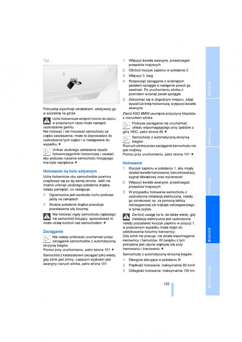 BMW X3 E83 instrukcja obslugi / page 105