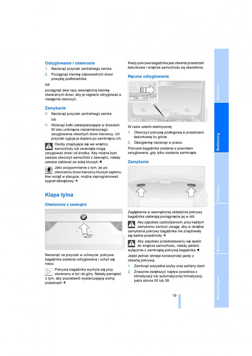 BMW X3 E83 instrukcja obslugi / page 21