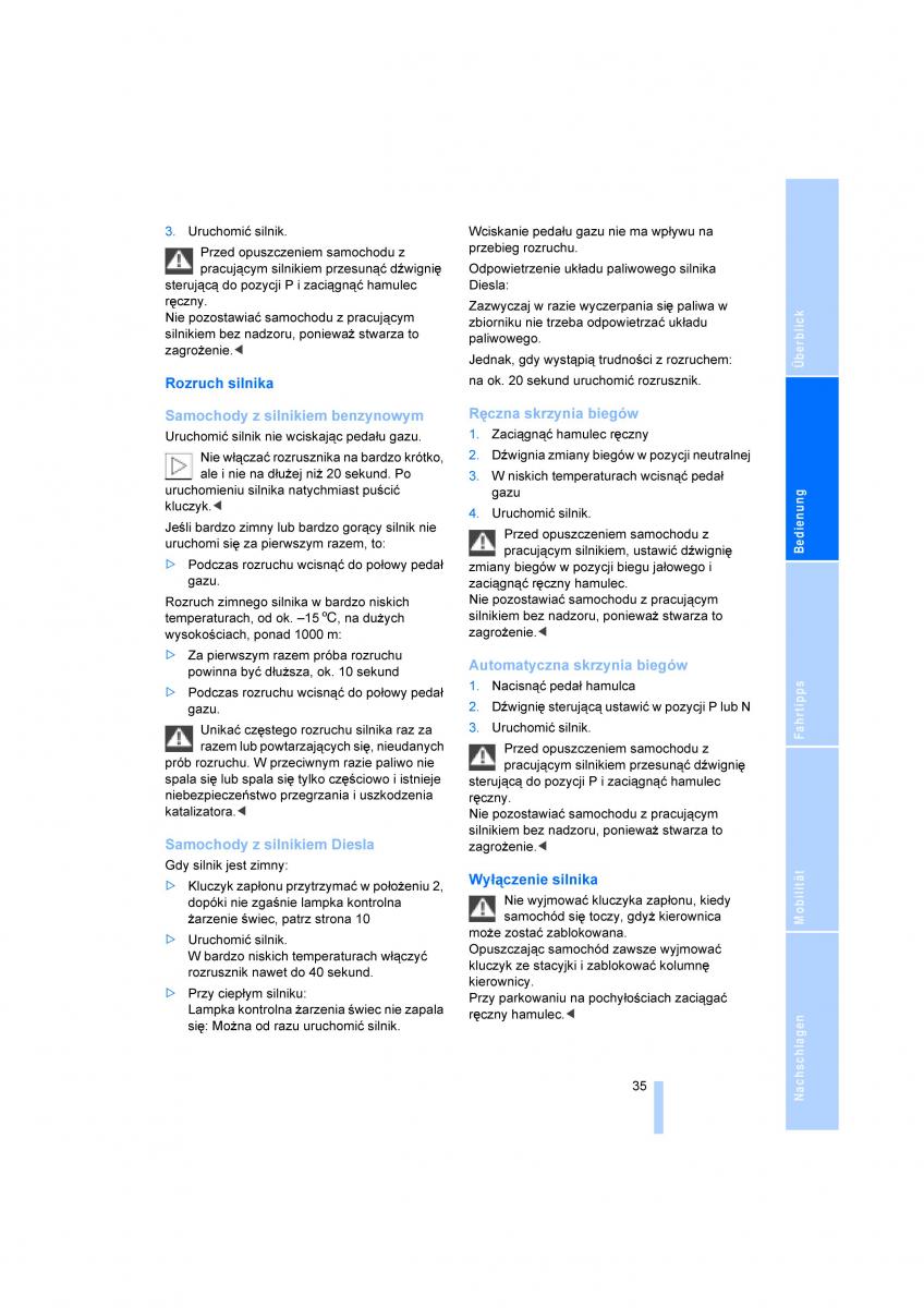 BMW X3 E83 instrukcja obslugi / page 37