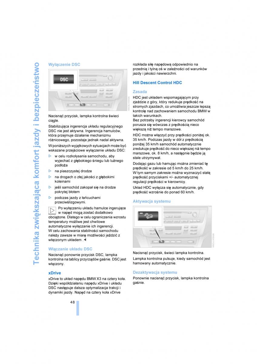 BMW X3 E83 instrukcja obslugi / page 50