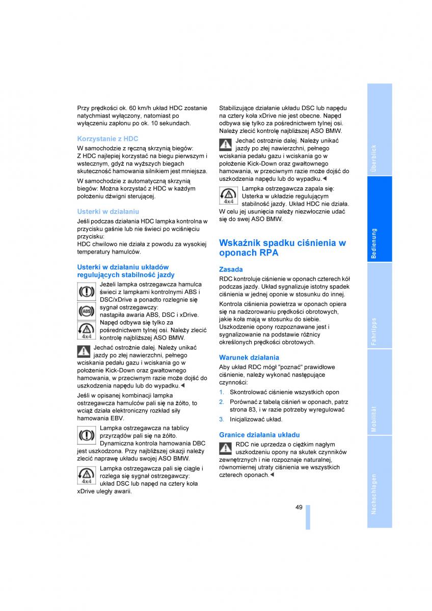 BMW X3 E83 instrukcja obslugi / page 51