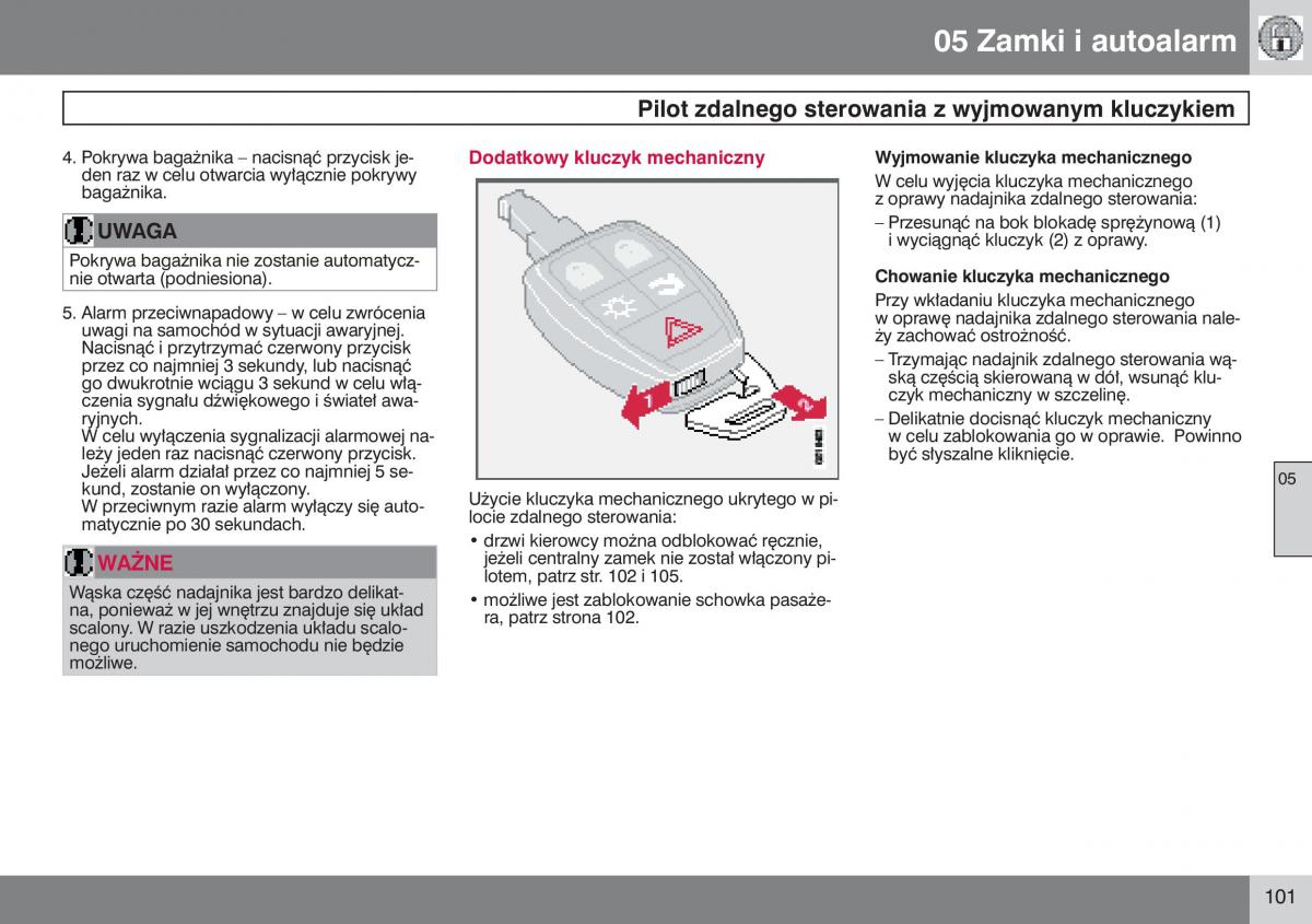 Volvo V50 instrukcja obslugi / page 102