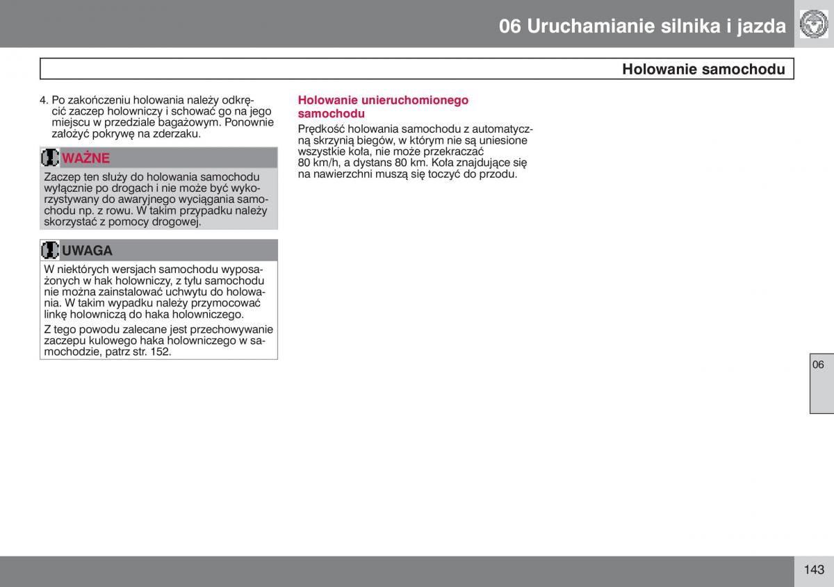 Volvo V50 instrukcja obslugi / page 144