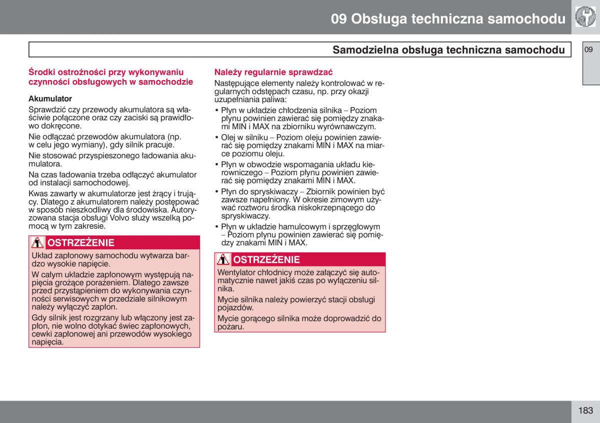 Volvo V50 instrukcja obslugi / page 184