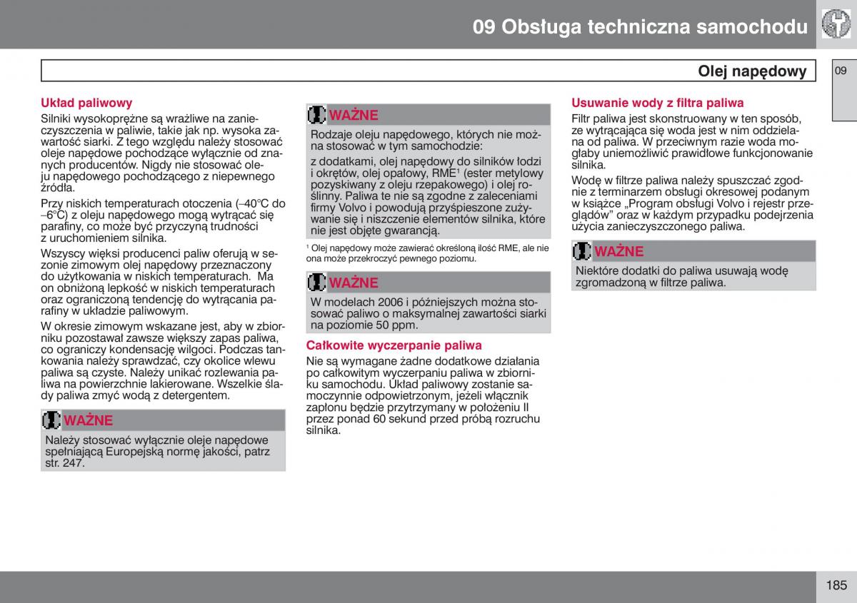 Volvo V50 instrukcja obslugi / page 186