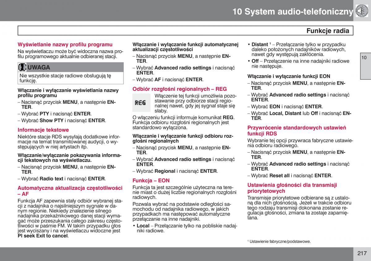 Volvo V50 instrukcja obslugi / page 218