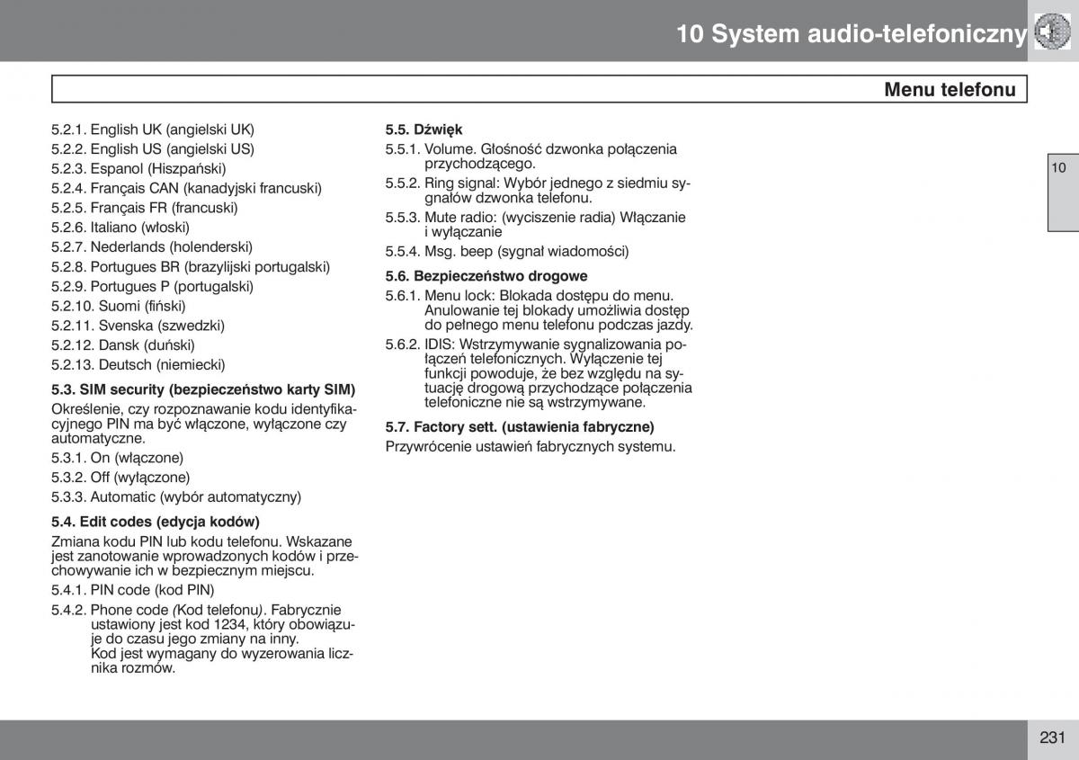 Volvo V50 instrukcja obslugi / page 232