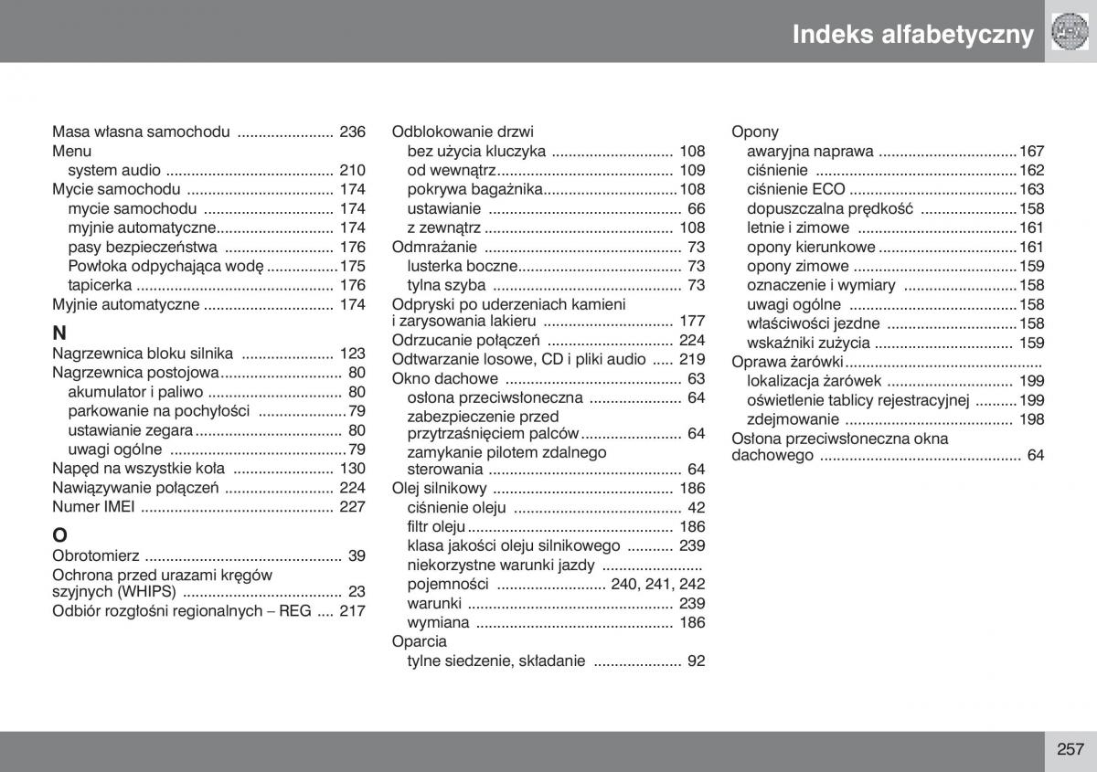 Volvo V50 instrukcja obslugi / page 258