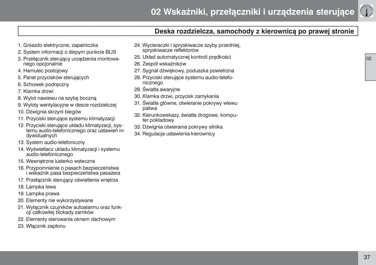 Volvo V50 instrukcja obslugi / page 38