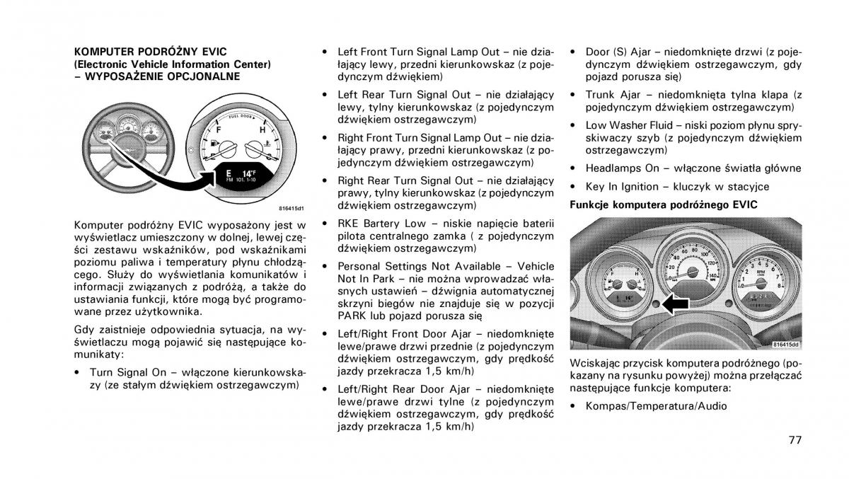 manual  Chrysler PT Cruiser instrukcja / page 78