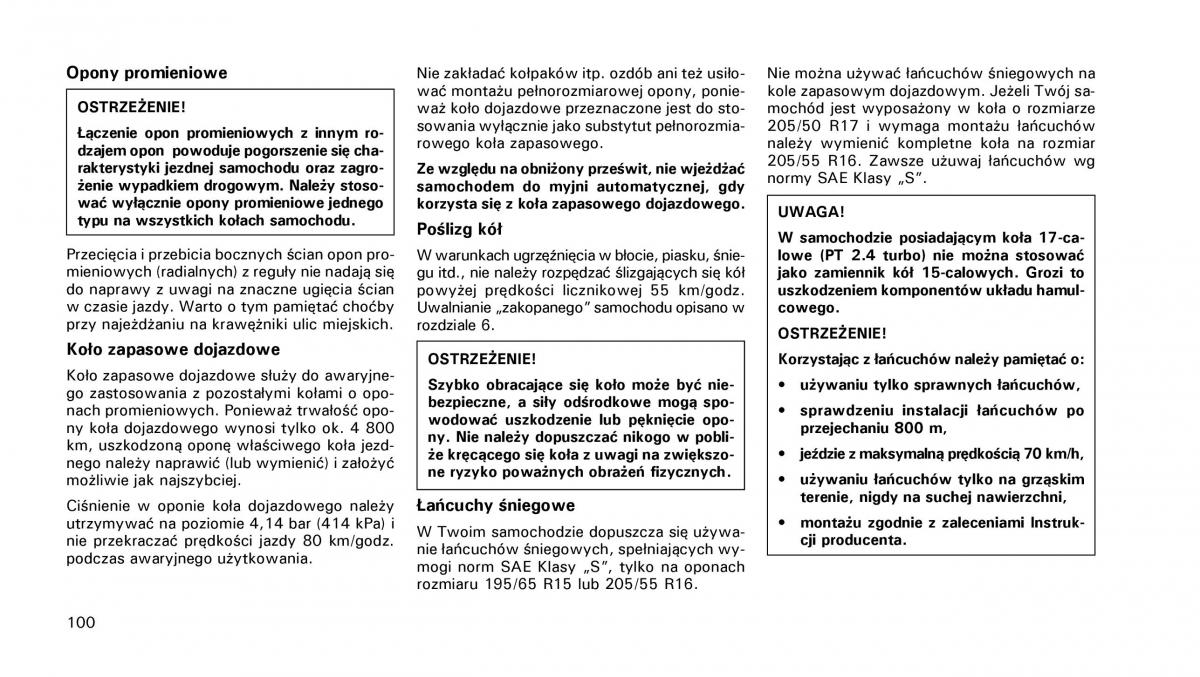 Chrysler PT Cruiser instrukcja obslugi / page 101