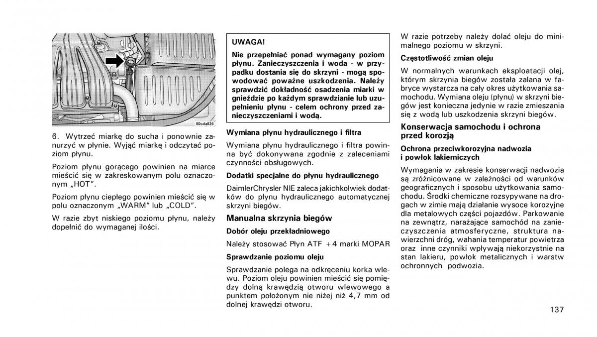 manual  Chrysler PT Cruiser instrukcja / page 138