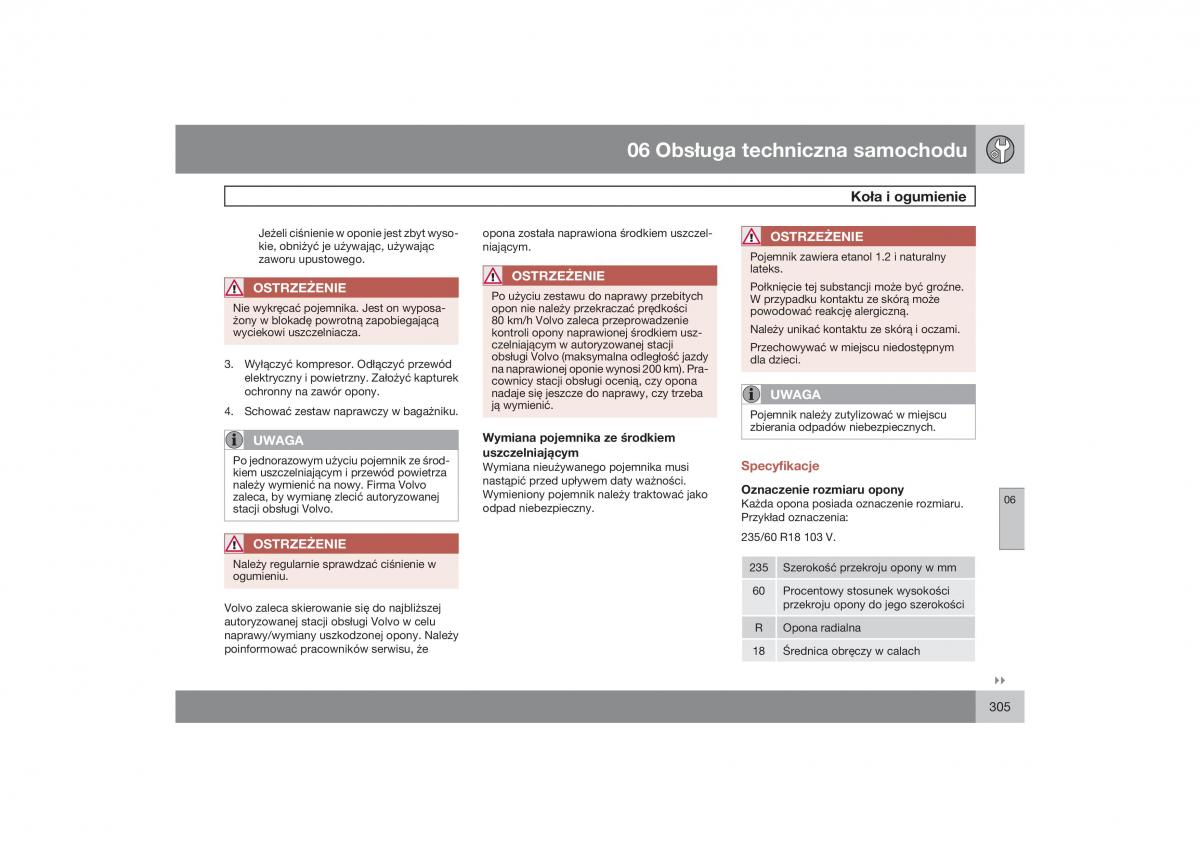 Volvo XC60 instrukcja obslugi / page 308