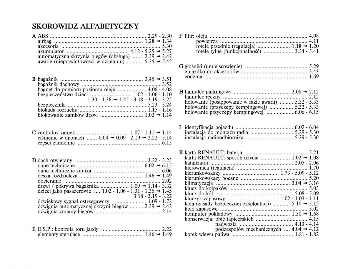 Renault Scenic II 2 Grand Scenic instrukcja obslugi / page 264