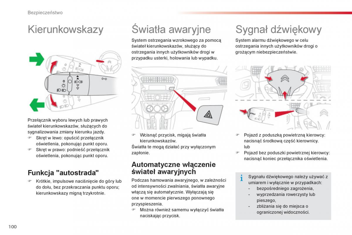 Citroen C Elysee instrukcja obslugi / page 102