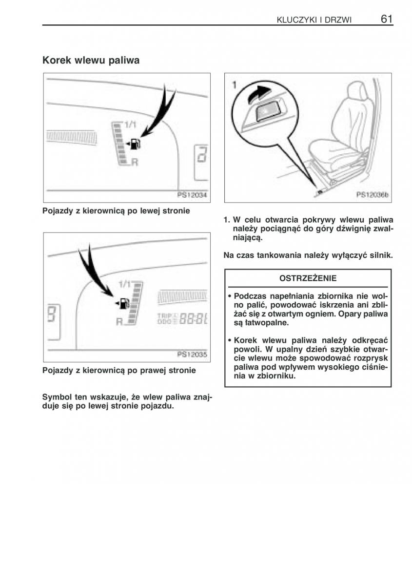 Toyota Yaris II 2 instrukcja obslugi / page 72