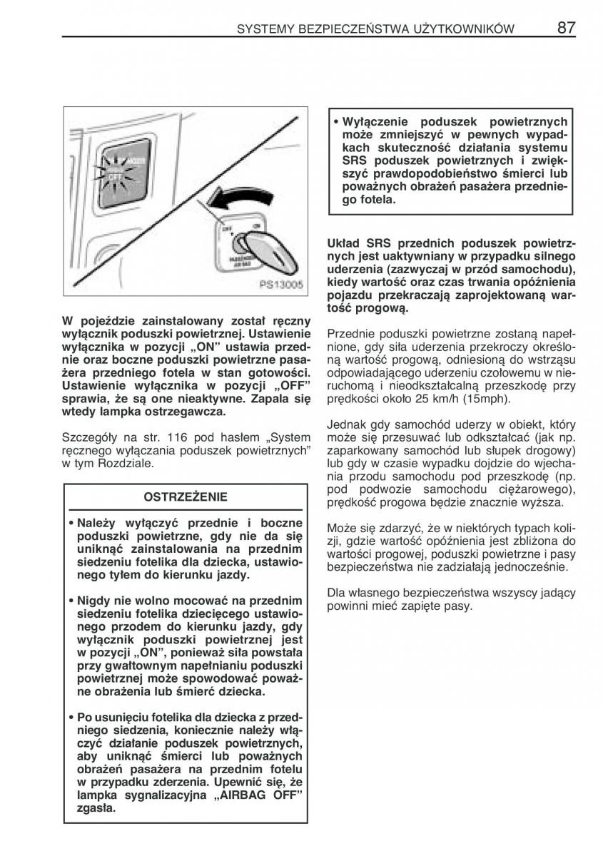 Toyota Yaris II 2 instrukcja obslugi / page 98