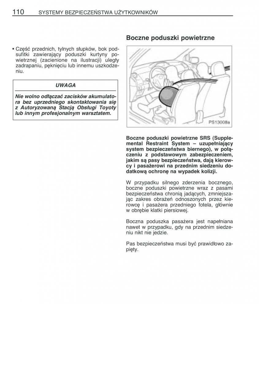 Toyota Yaris II 2 instrukcja obslugi / page 121